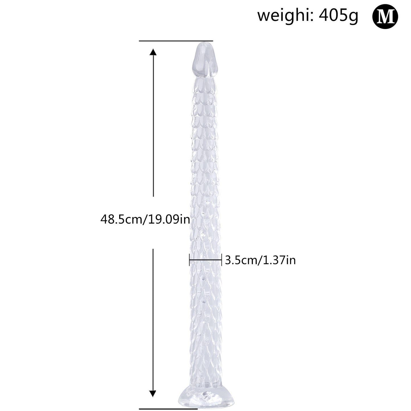 Gode Dragon “Draco Serpentis” Translucide – 3 Tailles (S 40,5 cm • M 48,5 cm • L 57,5 cm) pour Sensations Extrêmes