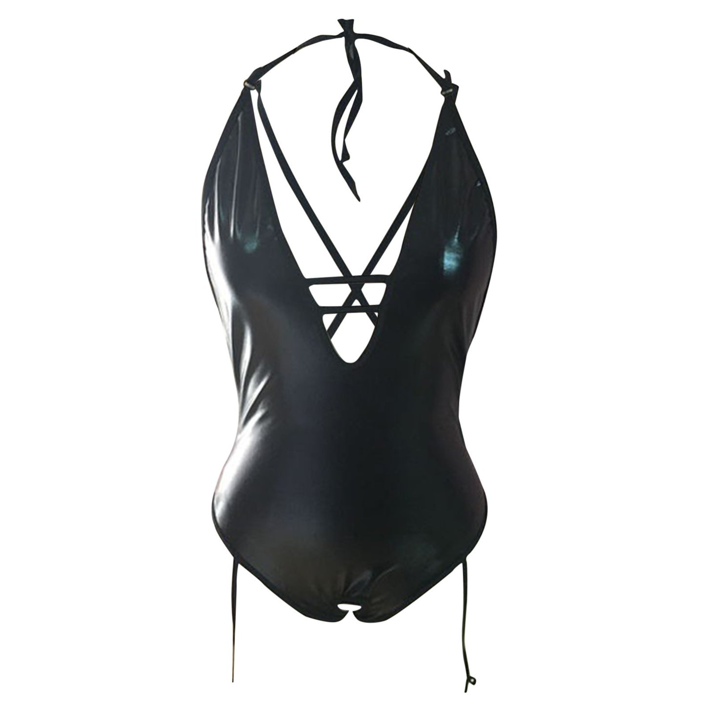 BODY IMITATION CUIR AVEC JARRETIÈRES