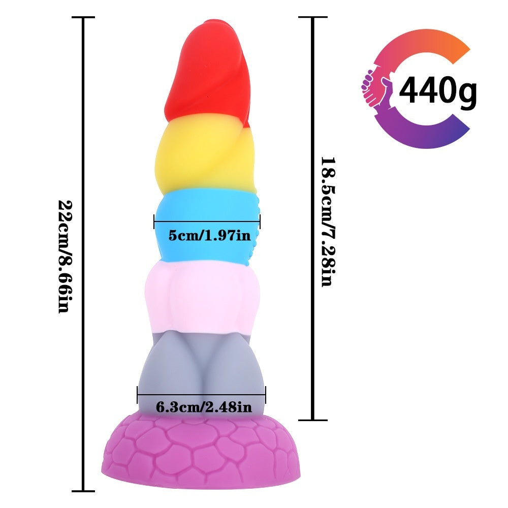 GODE DILDO ARC-EN-CIEL SILICONE ULTRA DOUX AVEC VENTOUSE (MODÈLE FANTASY)