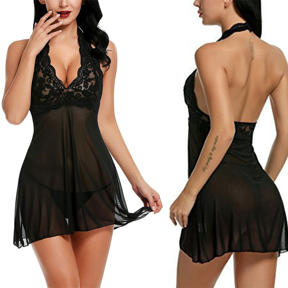 ROBE DE NUIT ASYMETRIQUE NUISETTE SEXY