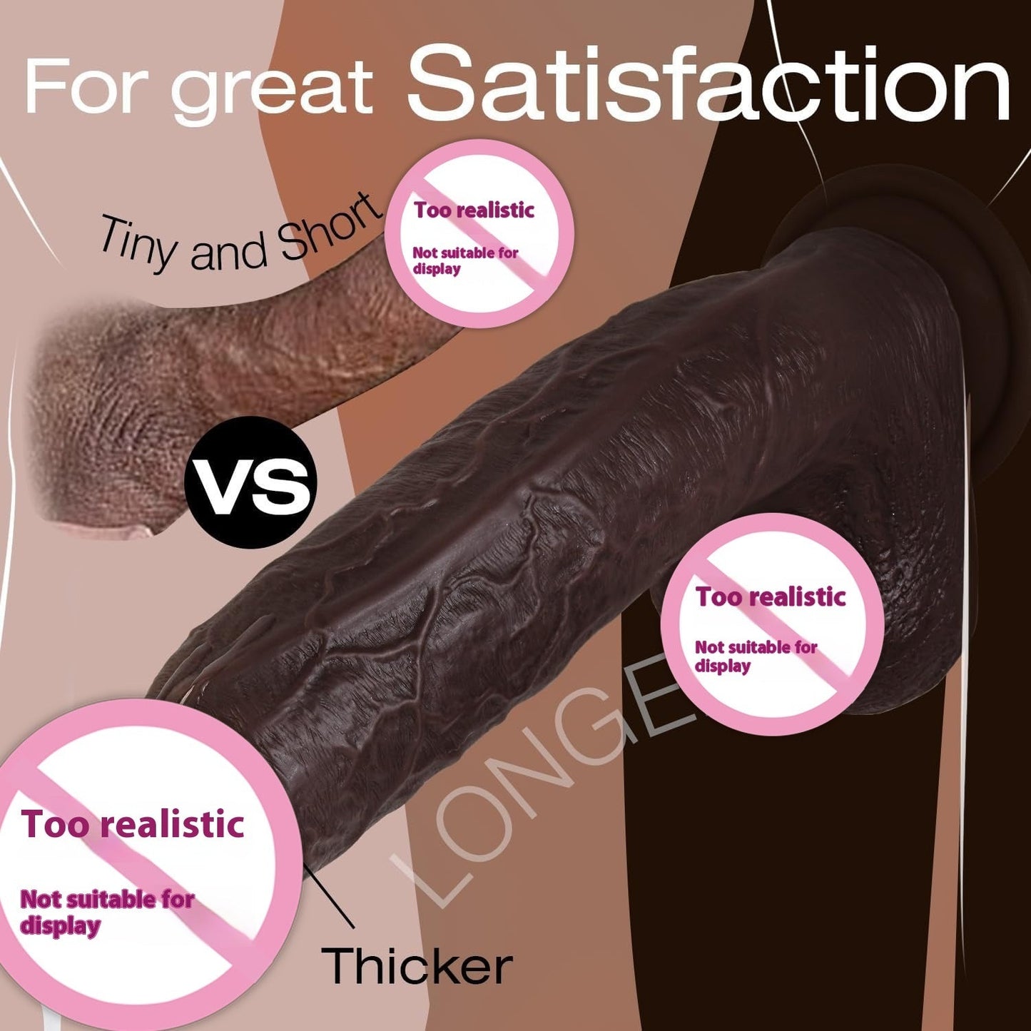 Black Obsession – XXL Taille Réelle (28 cm), Sensation Ultra Réaliste (Real Feel) CJ