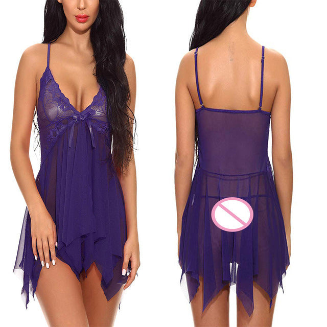 ROBE DE NUIT ASYMETRIQUE NUISETTE SEXY