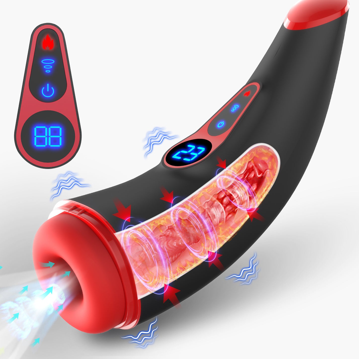 PistonX Automatic Masturbator (Automatic Thrusting, Built-in Heat, 9 Modes, Realistic Feeling)