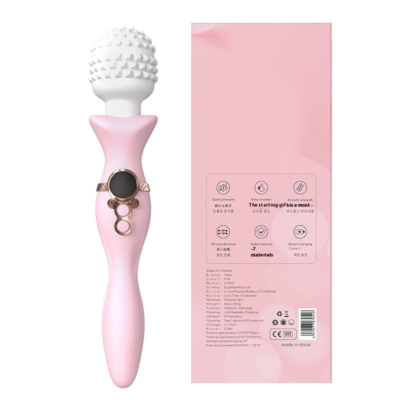 Electric Clitoral Stimulator with Textured Heads (Pink/Black)