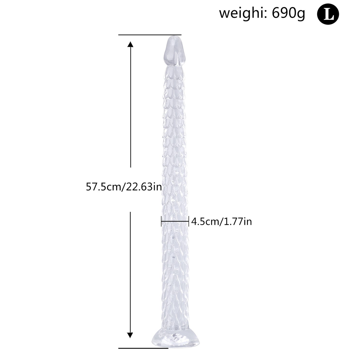 Gode Dragon “Draco Serpentis” Translucide – 3 Tailles (S 40,5 cm • M 48,5 cm • L 57,5 cm) pour Sensations Extrêmes