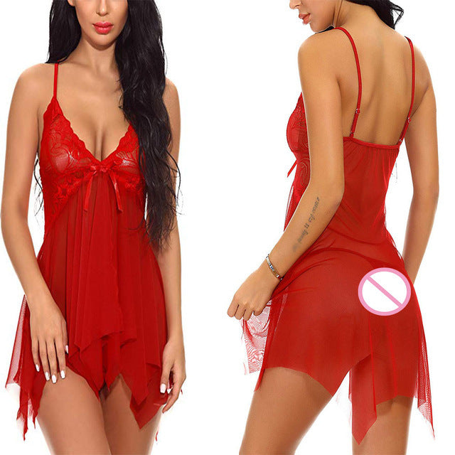 ROBE DE NUIT ASYMETRIQUE NUISETTE SEXY