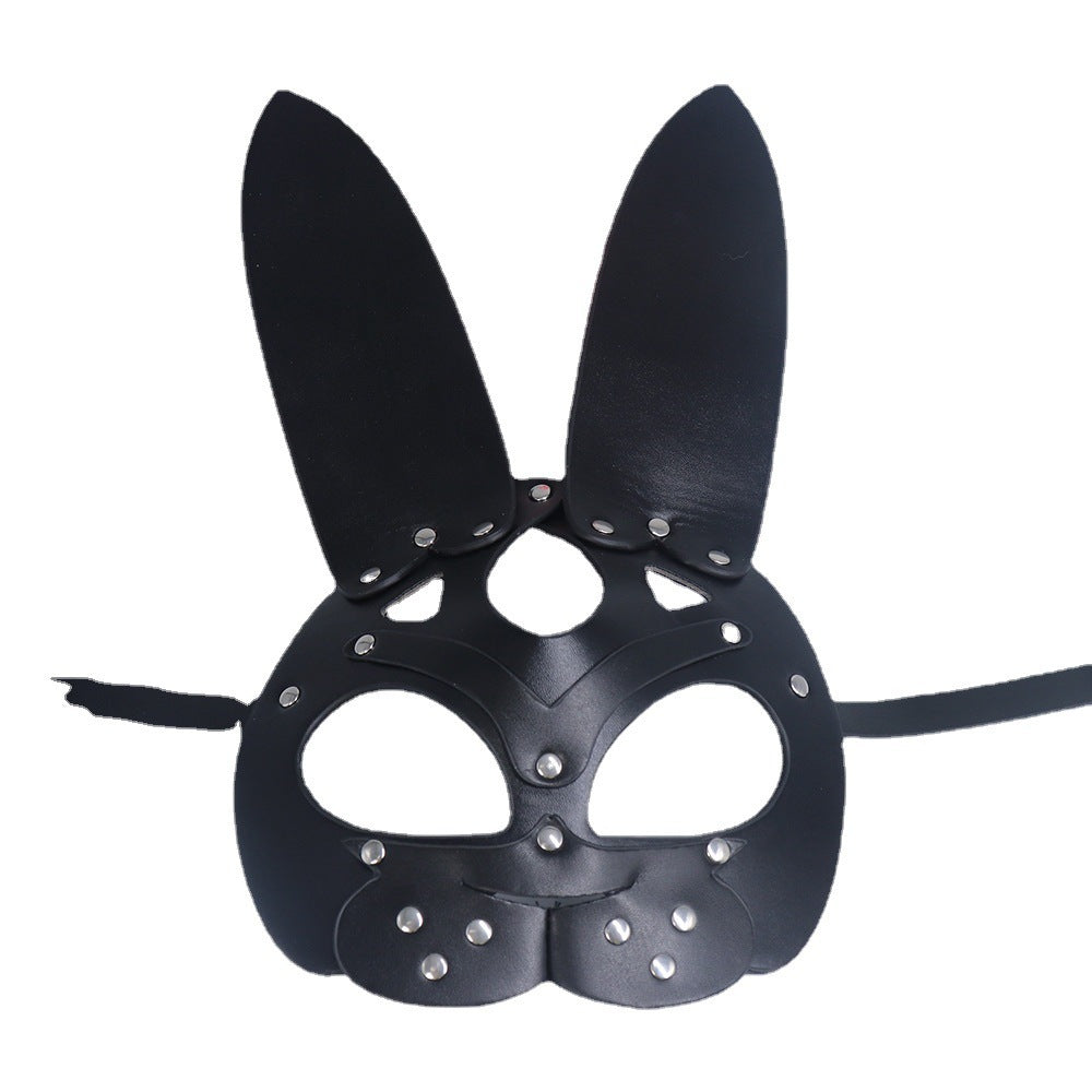 Masque Lapin en Cuir Synthétique – Accessoire Sensuel & Artistique pour Soirées ou Performances