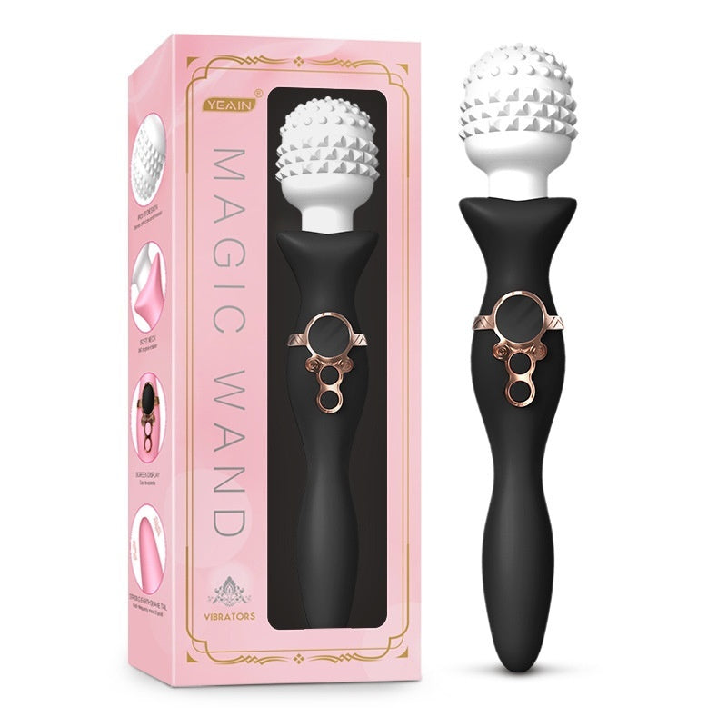 Electric Clitoral Stimulator with Textured Heads (Pink/Black)