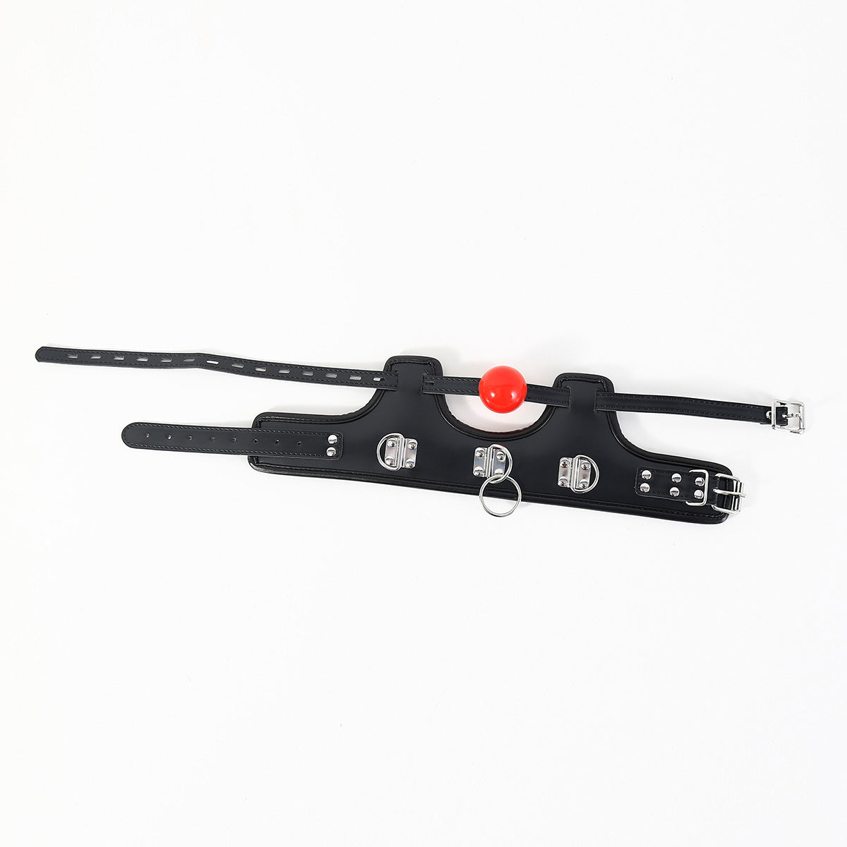 BAILLON BOUCHE AVEC COLLIER RÉGLABLE - BALL GAG BDSM EN SIMILICUIR
