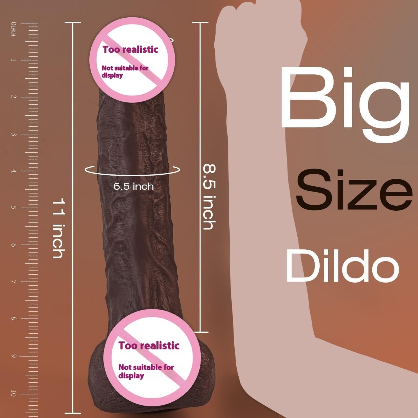 Black Obsession – XXL Taille Réelle (28 cm), Sensation Ultra Réaliste (Real Feel) CJ