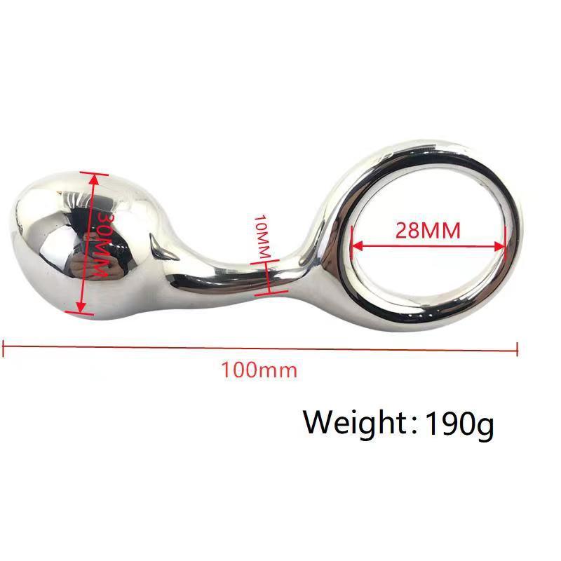 PLUG ANAL EN INOX CHIRURGICAL AVEC POIGNÉE POUR HOMME OU FEMME