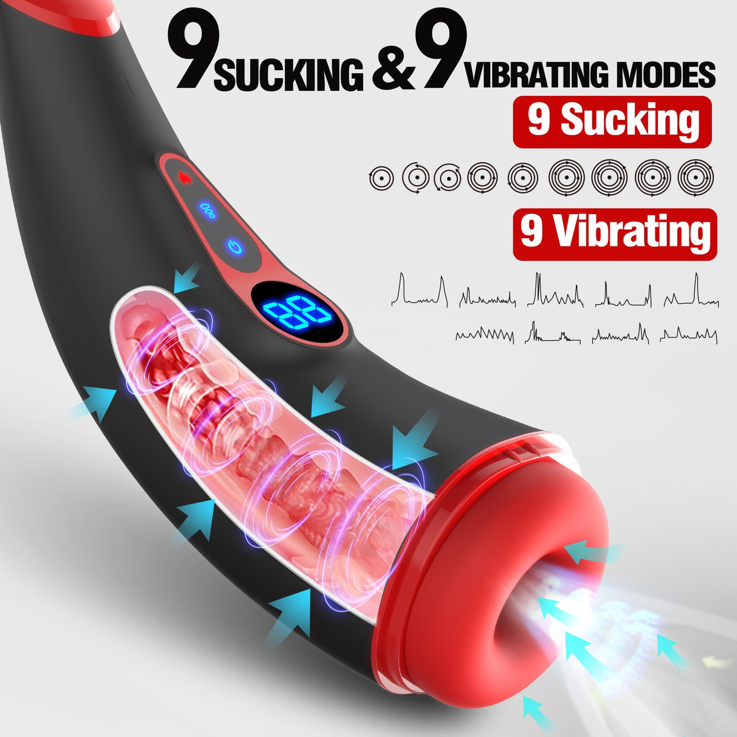 PistonX Automatic Masturbator (Automatic Thrusting, Built-in Heat, 9 Modes, Realistic Feeling)