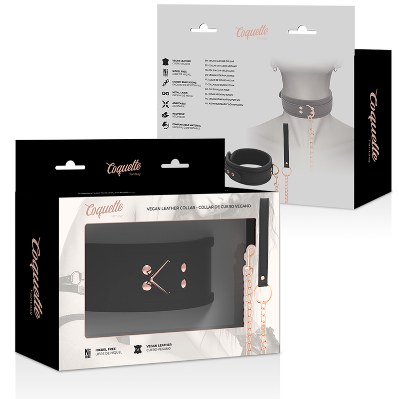 COQUETTE CHIC DESIRE - COLLIER FANTAISIE EN CUIR VÉGAN AVEC BRACELET ET DOUBLURE EN NÉOPRÈNE COQUETTE FANTASY