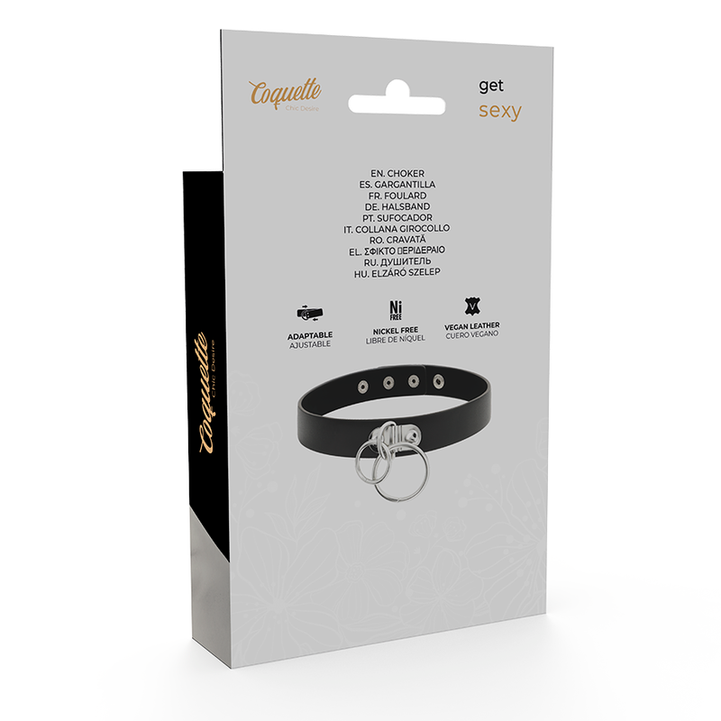 COQUETTE CHIC DESIRE - RAS DE COU DOUBLE ANNEAU EN CUIR VÉGAN COQUETTE ACCESSORIES