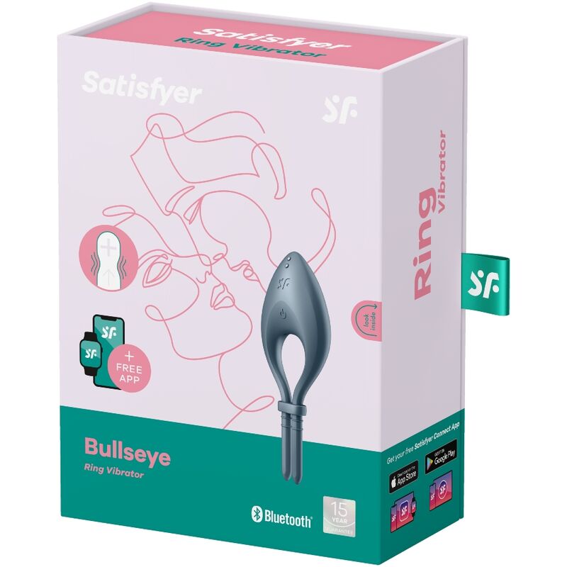 SATISFYER - APPLICATION BULLSEYE RING VIBRATOR GRIS SATISFYER RING