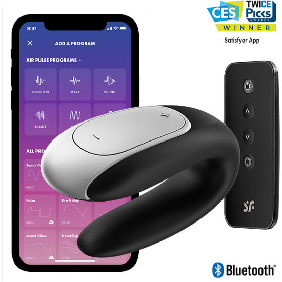 SATISFYER - VIBRATEUR PARTENAIRE DOUBLE FUN NOIR SATISFYER CONNECT