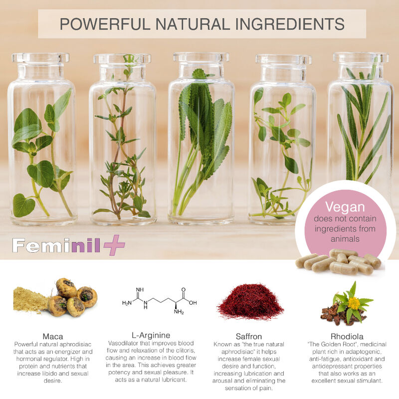 500 COSMETICS - FEMINIL+ AMÉLIORATION DE LA LIBIDO SEXUELLE FÉMININE - 30 CAPSULES 500COSMETICS