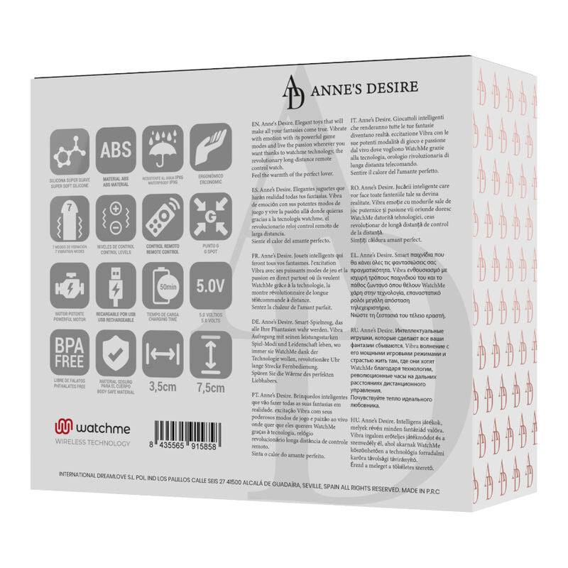 ANNE'S DESIRE - EGG TECHNOLOGIE DE TÉLÉCOMMANDE WATCHME NOIR ANNE´S DESIRE