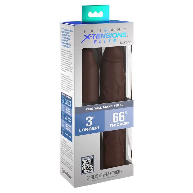 FANTASY X- TENSIONS - PIPEDREAMS SLEEVE 22,86 CM + 7,62 CM PLUG BROWN FANTASY X-TENSIONS
