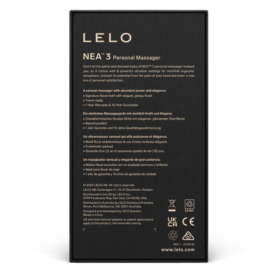 LELO - NEA 3 MASSEUR PERSONNEL NOIR LELO
