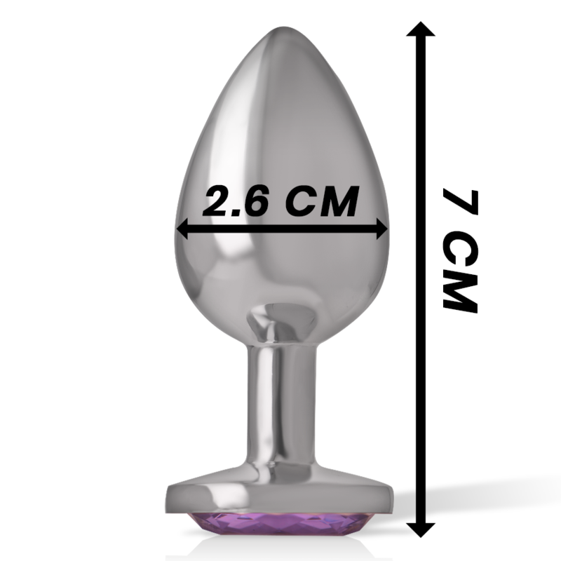 INTENSE - PLUG ANAL EN MÉTAL ALUMINIUM AVEC CRISTAL VIOLET TAILLE S INTENSE ANAL TOYS