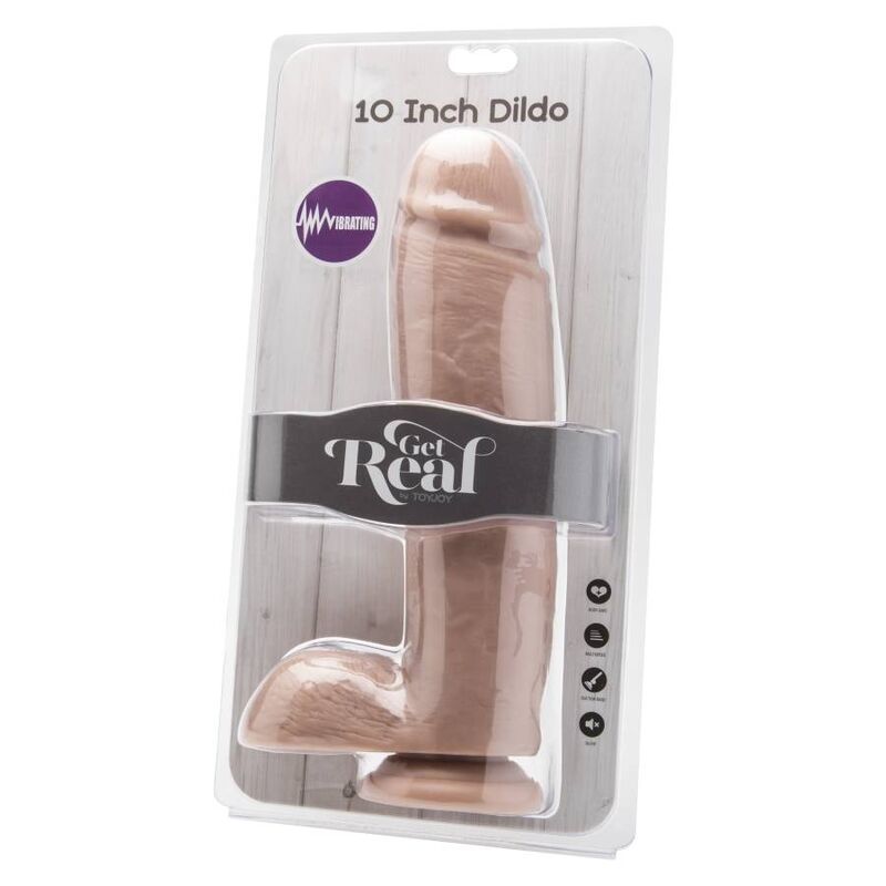 GET REAL - GODE 25,5 CM AVEC BILLES VIBRATEUR SKIN GET REAL