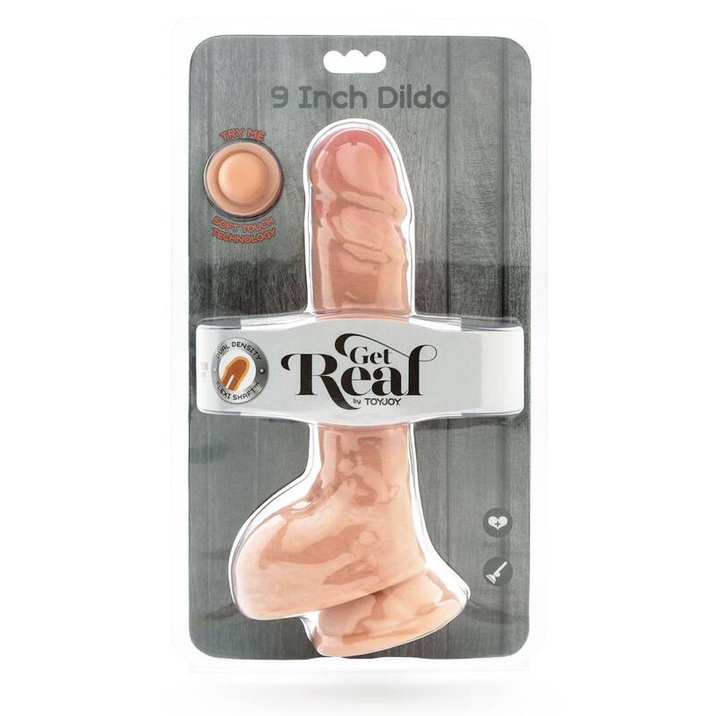 GET REAL - GODE DOUBLE DENSITÉ 25,5 CM BALLES PEAU GET REAL
