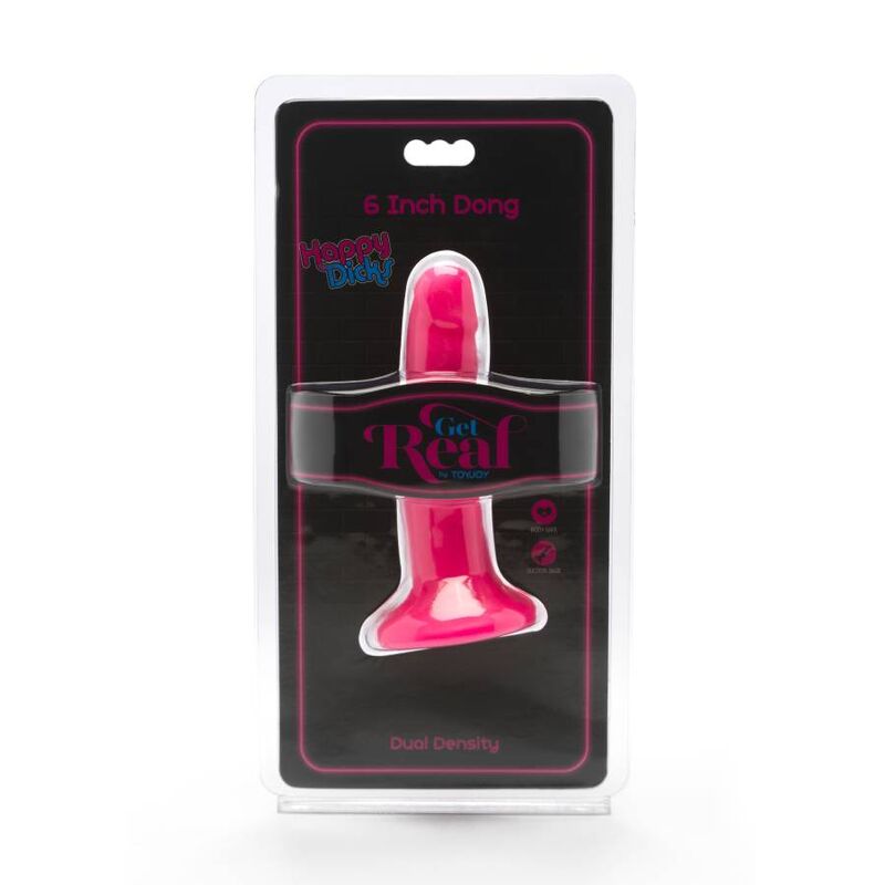 GET REAL - HAPPY DICKS DONG 12 CM ROSE GET REAL