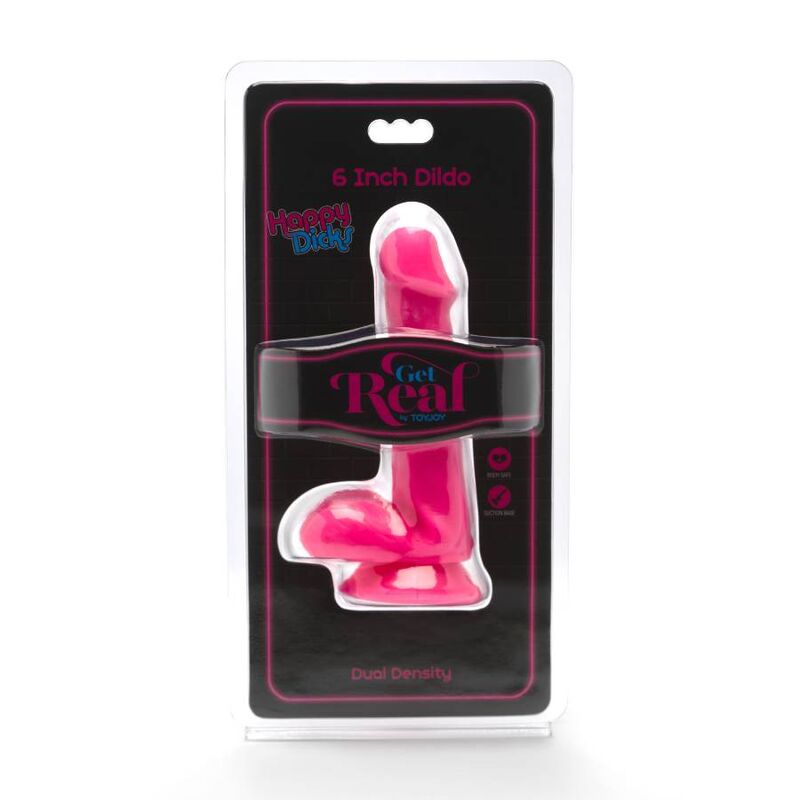 GET REAL - GODE HAPPY DICKS 12 CM BALLES ROSE GET REAL