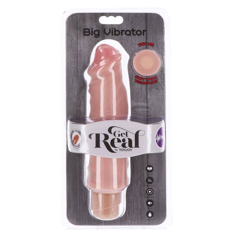 GET REAL - GRAND VIBRATEUR DOUBLE DENSITÉ 20,5 CM PEAU GET REAL