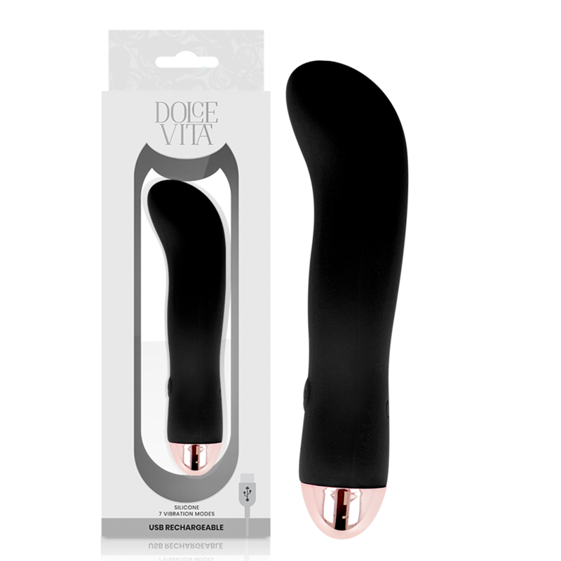 DOLCE VITA - VIBRATEUR RECHARGEABLE DEUX NOIR 7 VITESSES DOLCE VITA