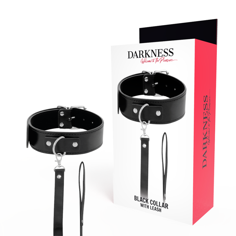 DARKNESS - COLLIER DE POSTURE AVEC CHAÎNE EN CUIR DARKNESS BONDAGE