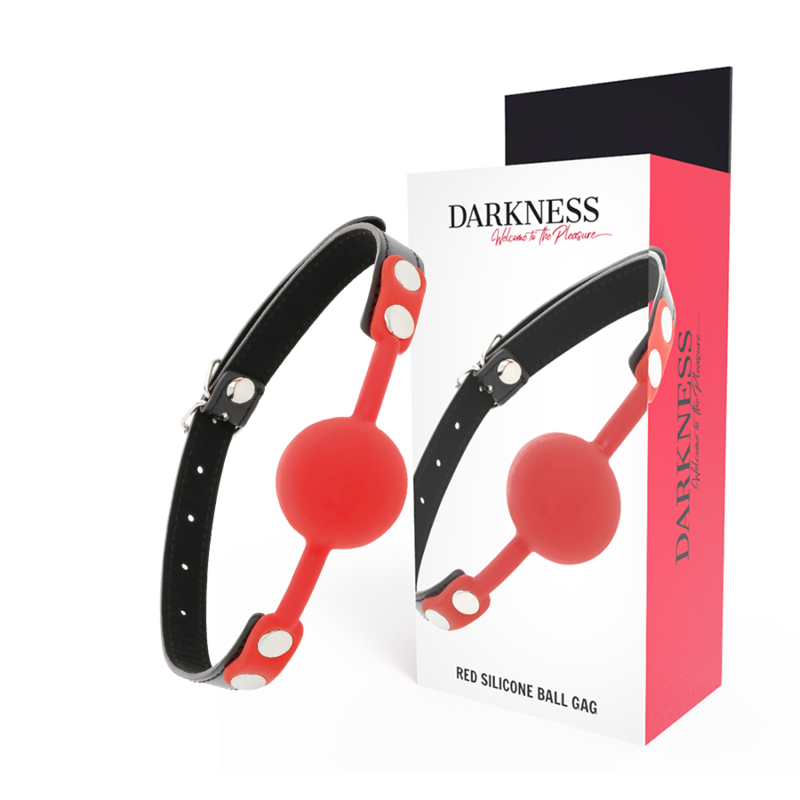 DARKNESS - BÂILLON EN SILICONE ROUGE DARKNESS BONDAGE