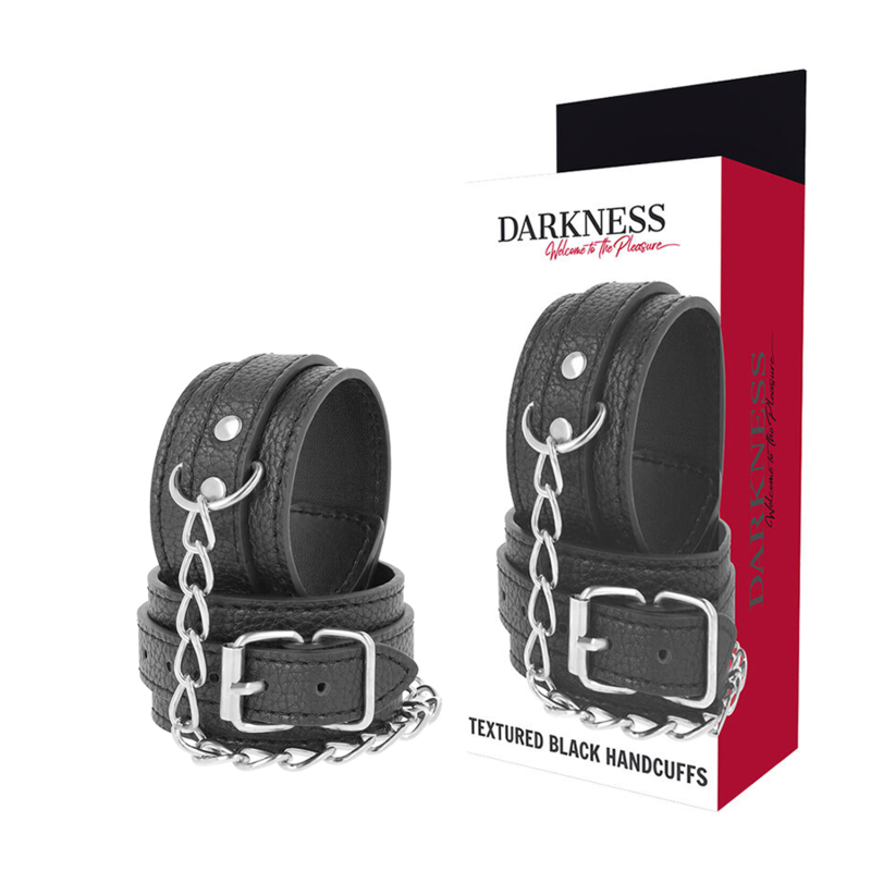 DARKNESS - MENOTTES EN CUIR TEXTURÉ NOIR DARKNESS BONDAGE