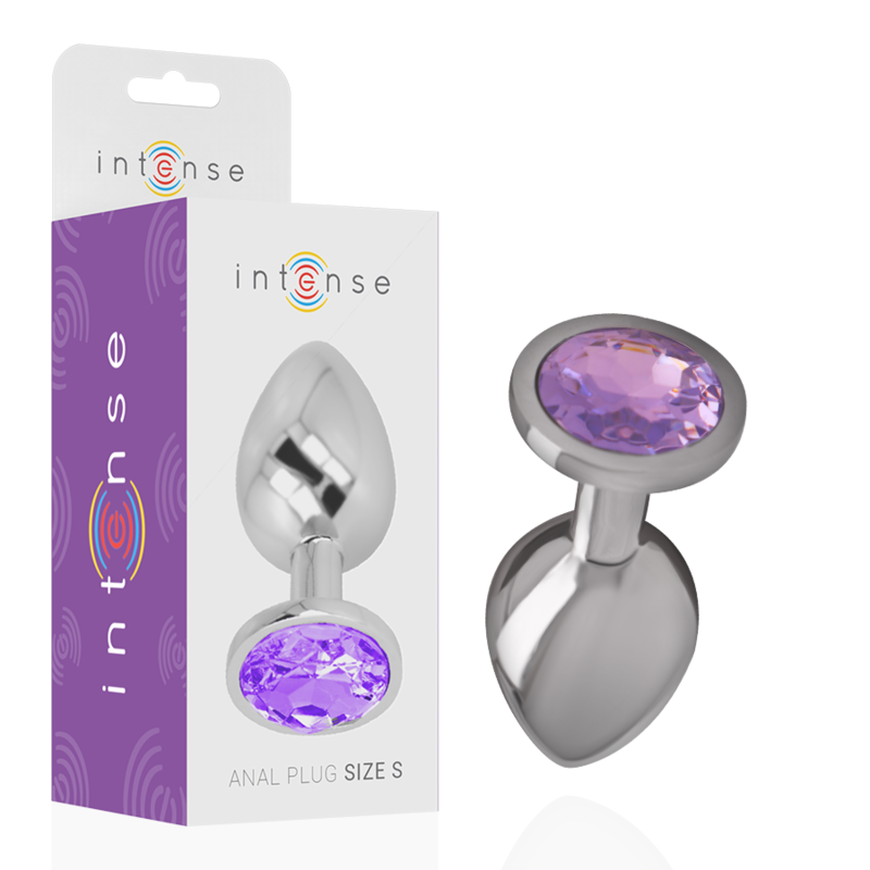 INTENSE - PLUG ANAL EN MÉTAL ALUMINIUM AVEC CRISTAL VIOLET TAILLE L INTENSE ANAL TOYS