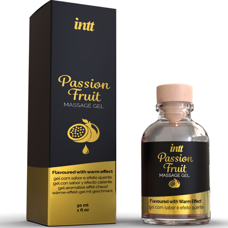 INTT MASSAGE & ORAL SEX - GEL DE MASSAGE SAVEUR FRUIT DE LA PASSION AVEC EFFET CHALEUR INTT MASSAGE & ORAL SEX