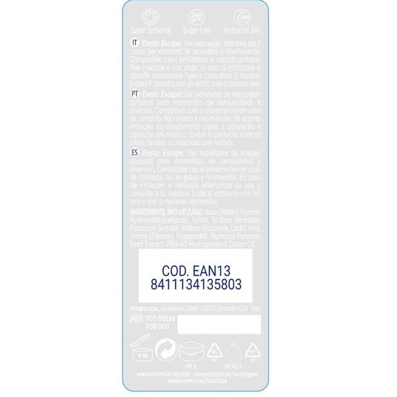 CONTROL - 2 EN 1 MASSAGE & PLAISIR EXOTIQUE 200 ML CONTROL LUBES