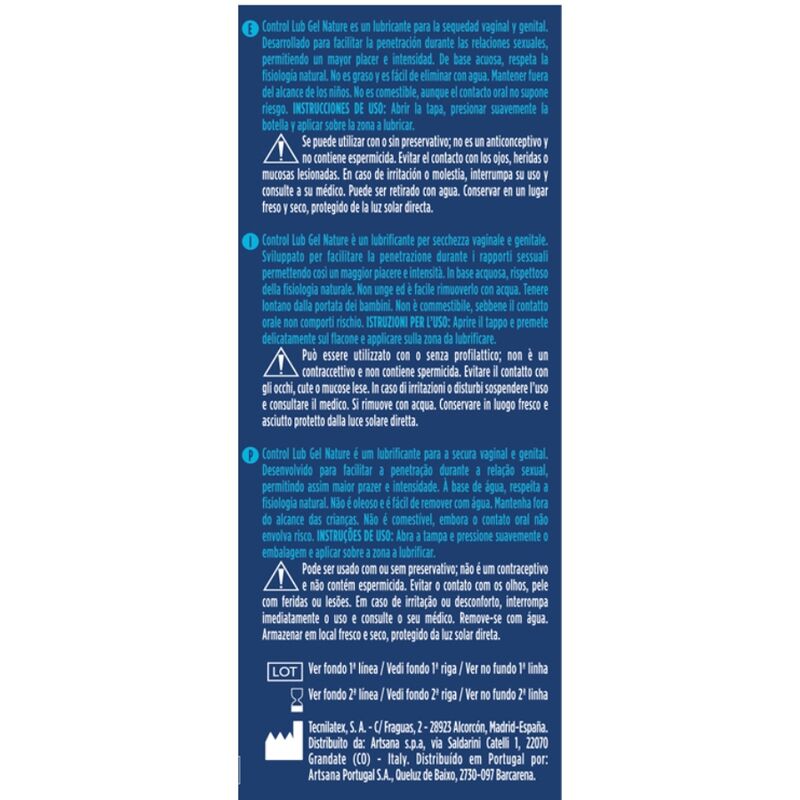CONTROL - GEL LUBRIFIANT NATUREL LUB 75 ML CONTROL LUBES