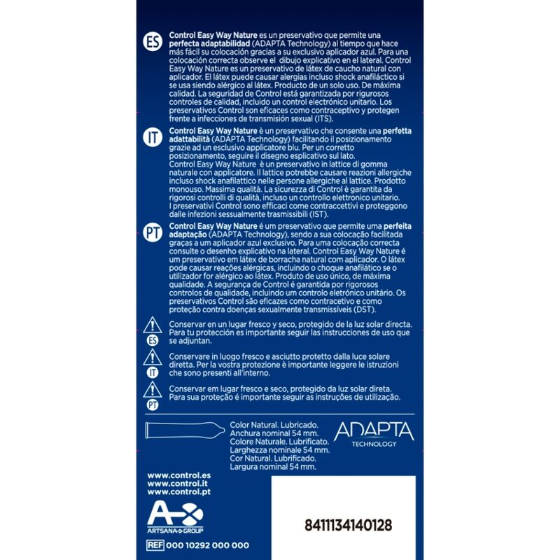 CONTROL - NATURE EASY WAY 10 UNITÉS CONTROL CONDOMS