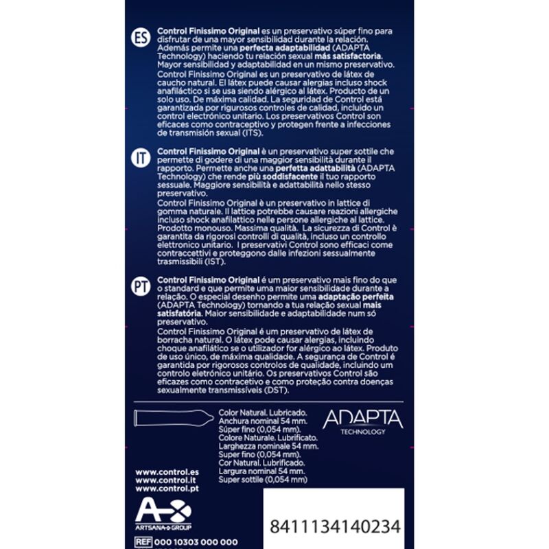 CONTROL - FINISSIMO ORIGINAL 6 UNITÉS CONTROL CONDOMS