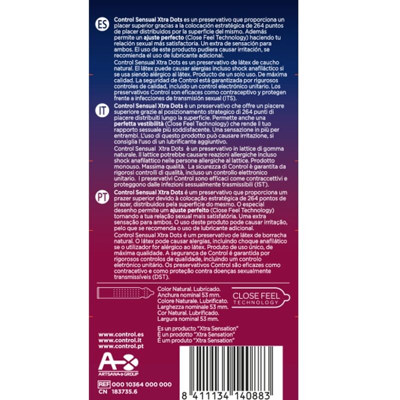 CONTROL - XTRA DOTS 12 UDS CONTROL CONDOMS
