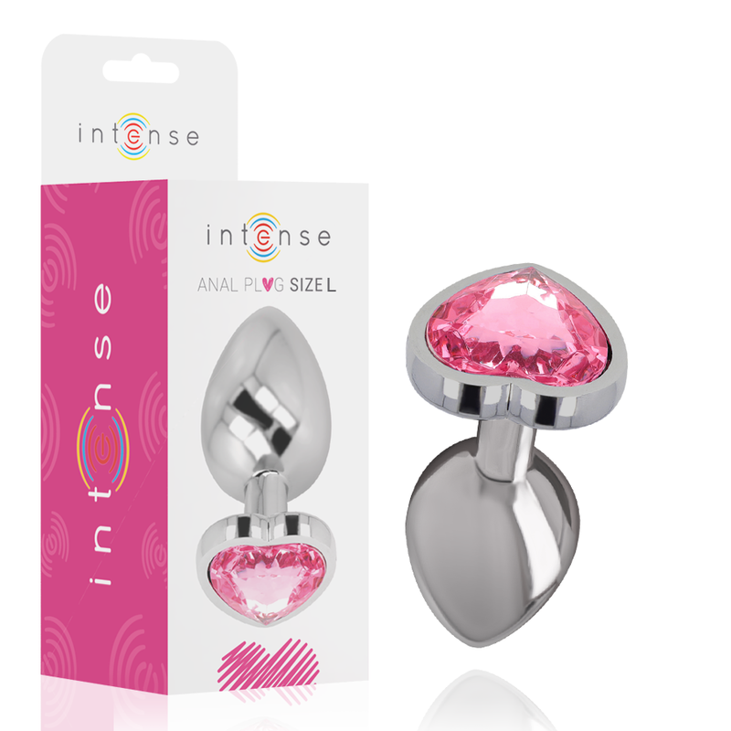 INTENSE - PLUG ANAL EN MÉTAL ALUMINIUM COEUR ROSE TAILLE L INTENSE ANAL TOYS