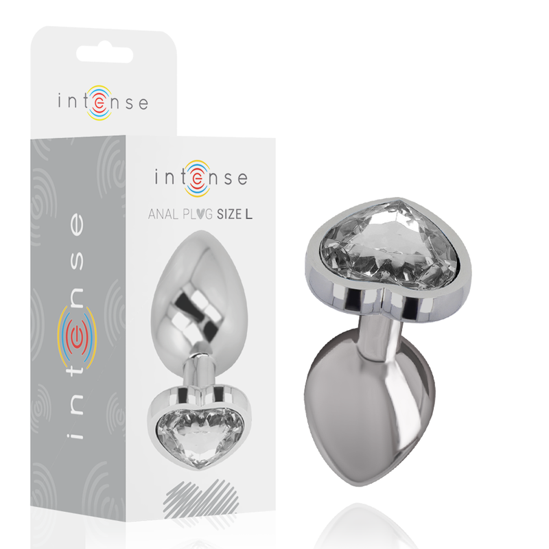 INTENSE - PLUG ANAL MÉTAL ALUMINIUM COEUR BLANC TAILLE L INTENSE ANAL TOYS