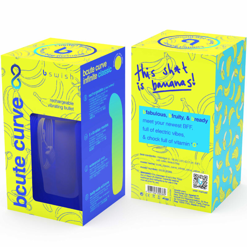 B SWISH - VIBRATEUR EN SILICONE RECHARGEABLE BCUTE CURVE INFINITE CLASSIC ÉDITION LIMITÉE JAUNE B SWISH