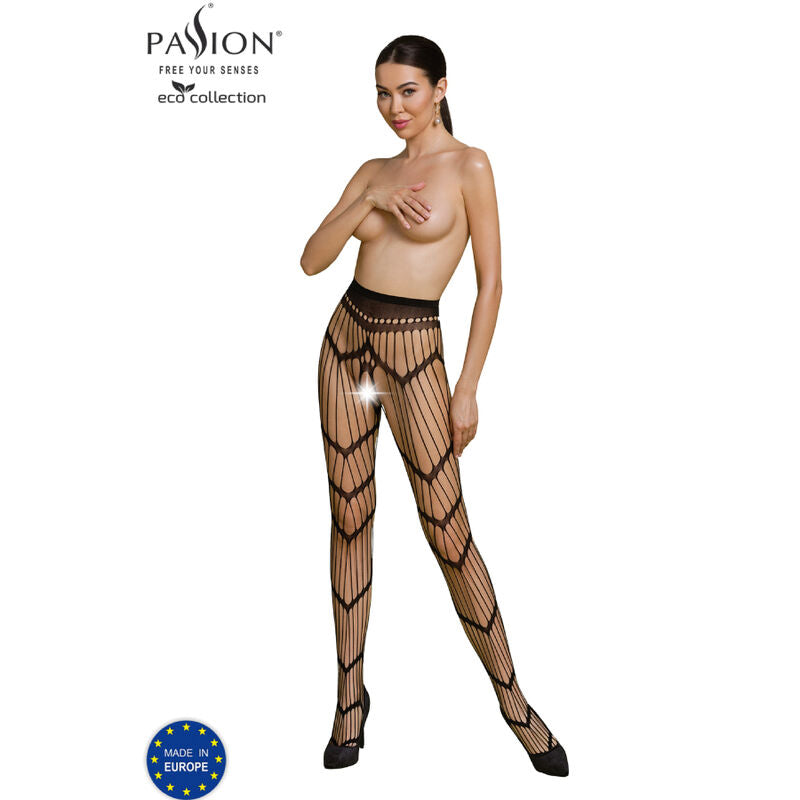 PASSION - BODYSTOCKING ECO COLLECTION ECO S006 ROUGE PASSION WOMAN GARTER & STOCK