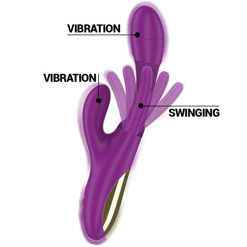 INTENSE - APOLO VIBRATEUR MULTIFONCTION RECHARGEABLE 7 VIBRATIONS AVEC LANGUE OSCILLANTE VIOLET INTENSE FUN