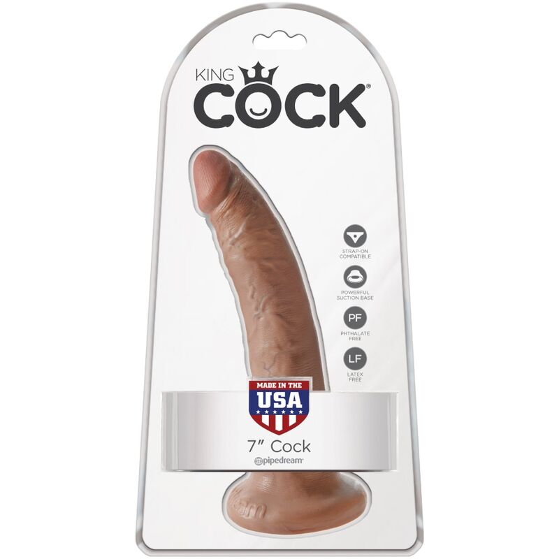 KING COCK - PÉNIS RÉALISTE 17.5 CM CARAMEL KING COCK