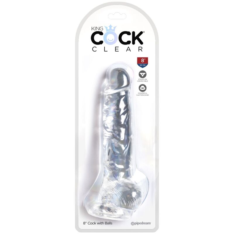 KING COCK - CLEAR PÉNIS RÉALISTE AVEC BOULES 16.5 CM TRANSPARENT KING COCK