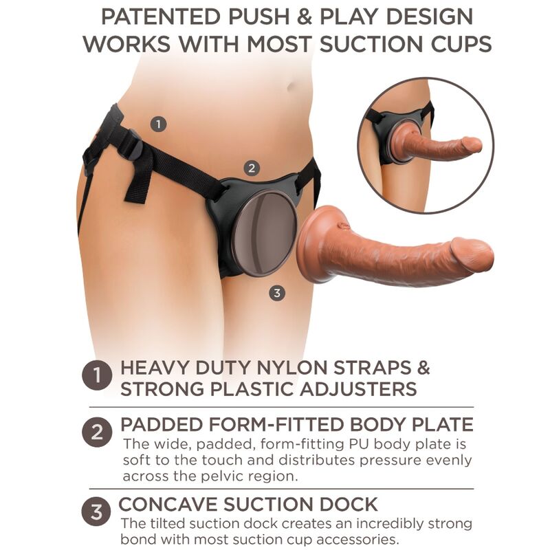 KING COCK - ELITE HARNAIS RÉGLABLE CONFORTABLE AVEC GODE 17.8 CM KING COCK