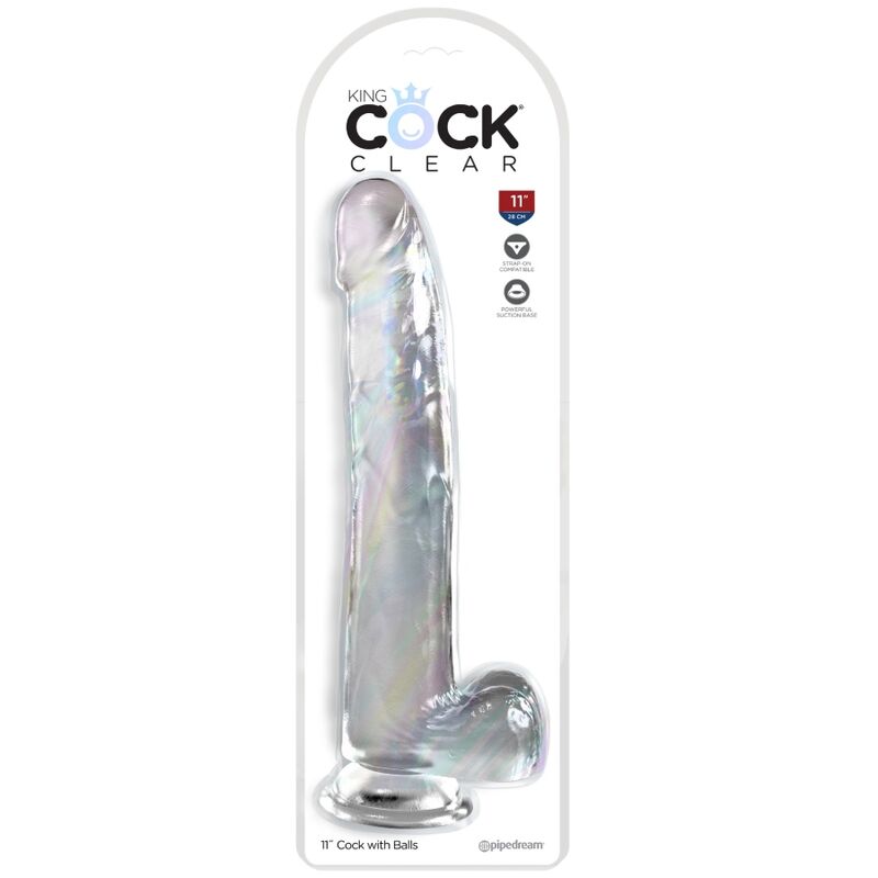 KING COCK - CLEAR GODE AVEC TESTICULES 24.8 CM TRANSPARENT KING COCK
